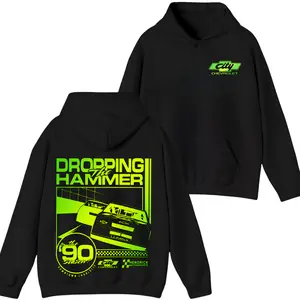 City Chevrolet Dropping The Hammer Hoodie, Neon 90s Lumina Stock Car Racing Graphic, Hendrick Motorsports Retro Race Day Hoodie for NASCAR Fans & Speed Lovers