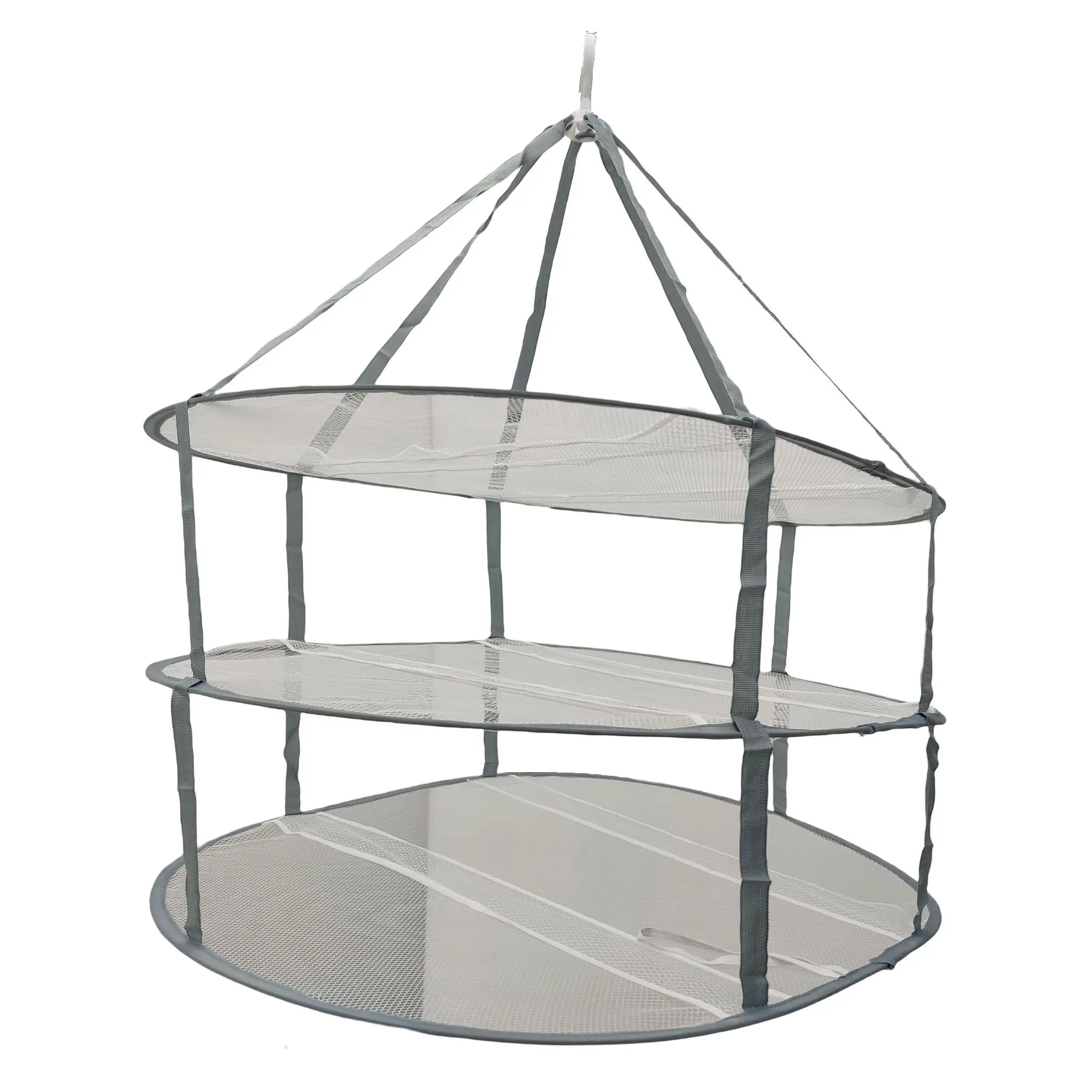 YOKOMA Foldable 3 Tier Mesh Hanging Drying Rack, Multilayer Clothes & Sweater Air Dryer for Home Laundry