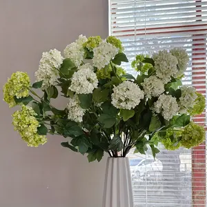 High-Quality 5-Head Long Branch Hydrangea Artificial Flowers, Reusable, Never Wilt, Ideal for Home Decor, Wedding, Parties, Festivals