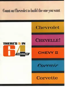 1964 Chevrolet Chevelle Chevy II corvair Corvette origional dealership sales brochure