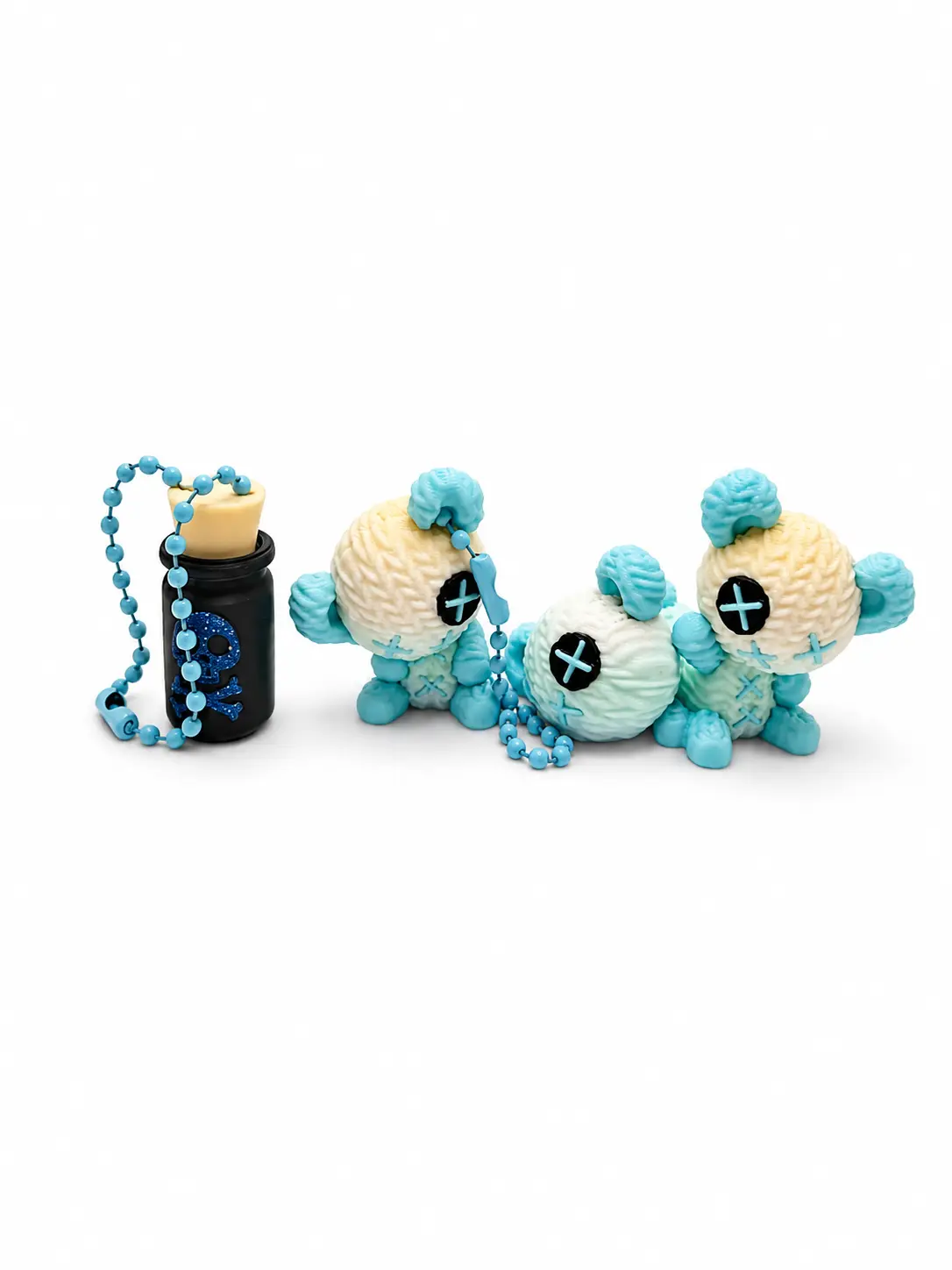 Lupa Wolf Accessories with keychains — Stuffies, Potion Bottles & Skull Earrings | 3D Printed Voodoo Add-Ons