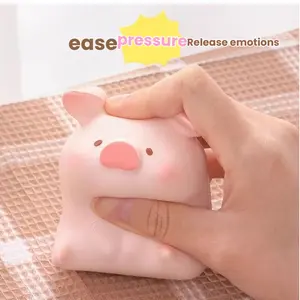 Cute Pig Squishy Slow Rising Toy, Decompression Squeeze Fidget Toy for Kids Adults, Children's Day Gift, Soft Stress Relief Piggy Toy for Anxiety, Desk Decor & Sensory Fun BeyBattle Set with Launchers