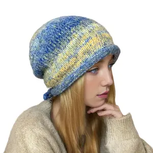 Women's Stylish Gradient Beanie Hat Soft Stretch Knit Warm Cozy Texture Flattering Face-Framing Design Versatile Winter Headwear for Fall Outfits Travel Daily Cold Weather Wear Adjustable Casual Heart Wool Western Newsboy Unisex Style