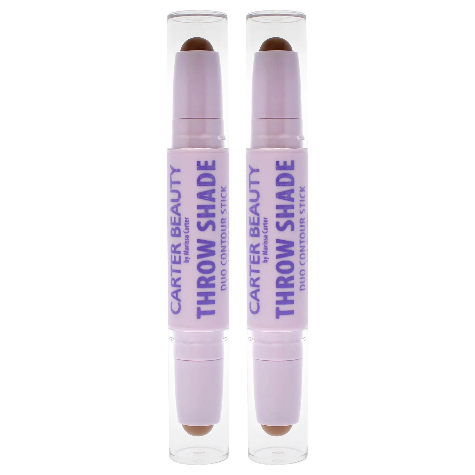 Women's Carter Beauty Throw Shade Dark Shade Duo Sticks Makeup Contour Stick - 0.08oz, Pack of 2, Use as Directed