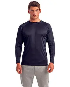 Unisex Panelled Long-Sleeve Tech T-Shirt - BLACK - XS