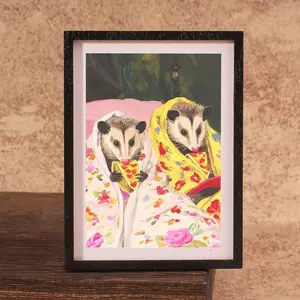 1PC Fun Animal Refrigerator Magnet, Mini Photo Frame Fridge Magnet, Two Kangaroos Eating Pizza, Home Decor, Great Holiday Gift, Photo Magnets