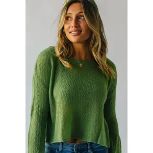 The Lapira Textured Sweater in Lime Green
