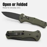 9070 Compact Foldable Matte Black Blade EDC Pocket Knife - Portable Moisture-Proof Quick-Drying Locking EDC Gear, Outdoor Survival Tool & Survival Supplies for Camping, Work Tasks, Men's Gift for Opening Boxes