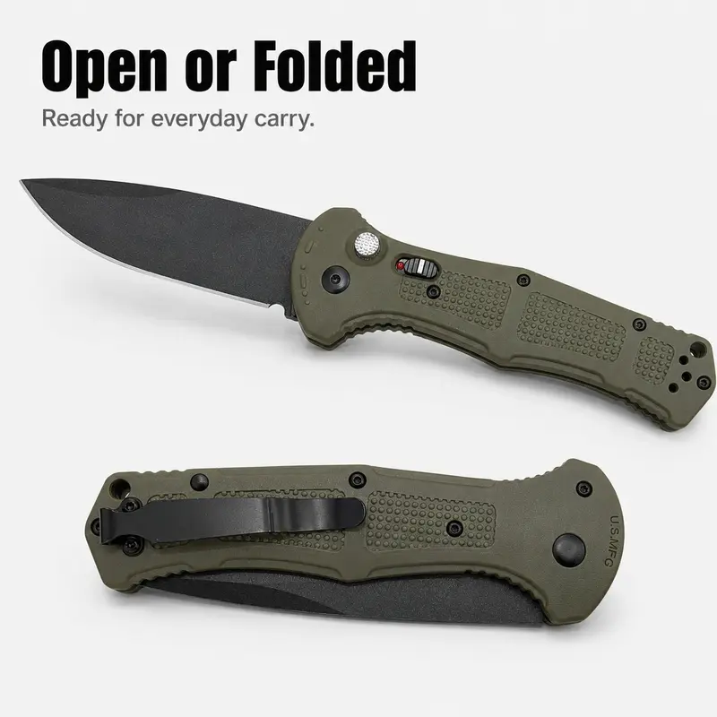9070 Compact Foldable Matte Black Blade EDC Pocket Knife - Portable Moisture-Proof Quick-Drying Locking EDC Gear, Outdoor Survival Tool & Survival Supplies for Camping, Work Tasks, Men's Gift for Opening Boxes