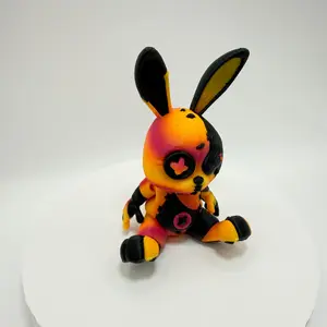 Threadful Bunny - statue 3d printed fidget- Patch Bunny stuffy like - 3"