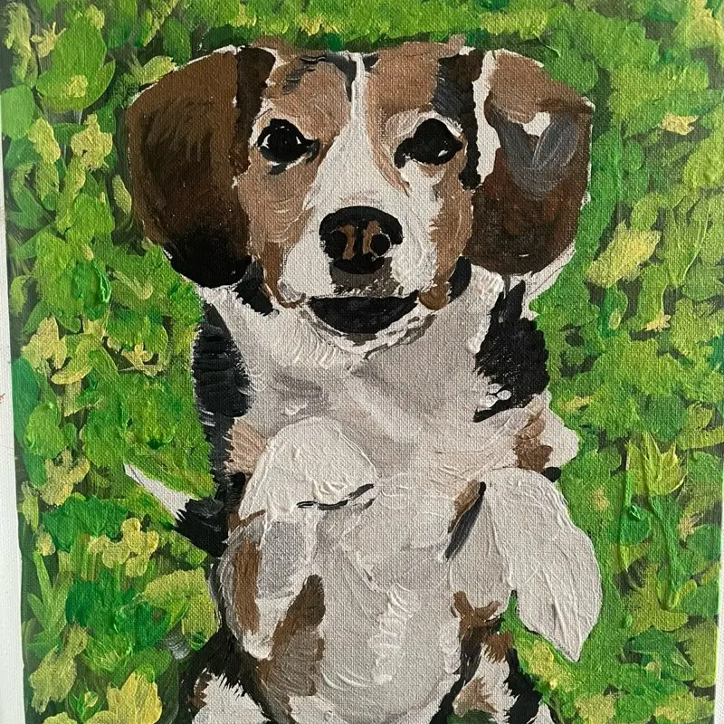 Petartbytiger Studios Hand-Painted Pet Portraits, 5x7 Inches Custom Pet Art for Dog Cat Lovers