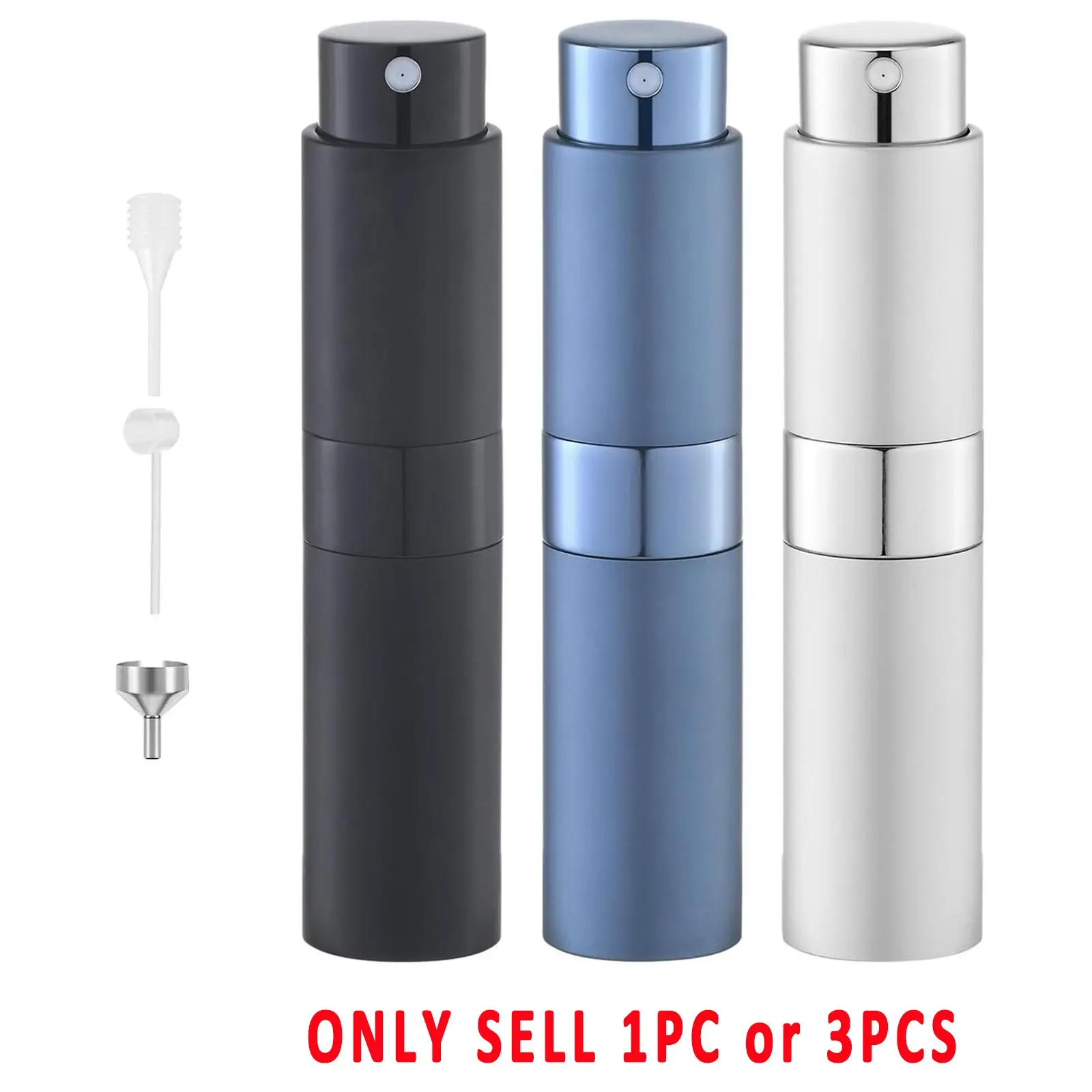 1/3pcs 10ML Refillable Perfume Bottle, Portable Mini Liquid Container, Travel Essential Spray Dispenser, Beach Travel Storage Bag, Portable Perfume Bottles