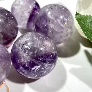 1 Count 4.5~5CM High Quality Amethyst Crystals Sphere Decorative Ball Meditation Witchcraft Healing Stone Home Decoration From IG Crystal