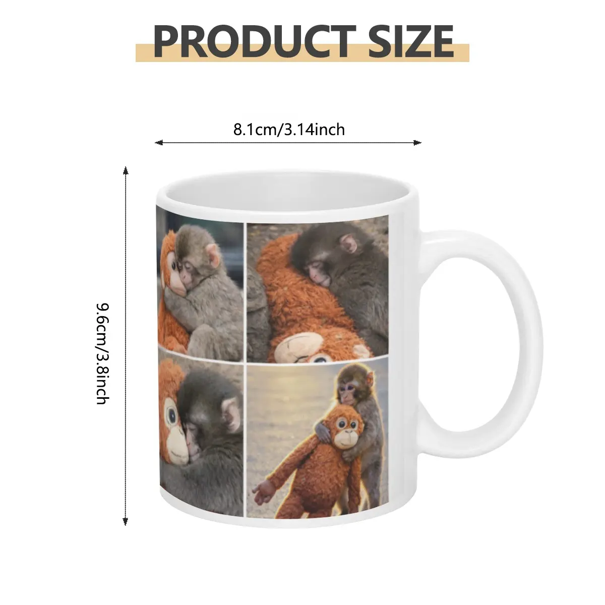 Punch The Monkey Ceramic Mug, Viral Panchi-kun Japanese Macaque Cup ...