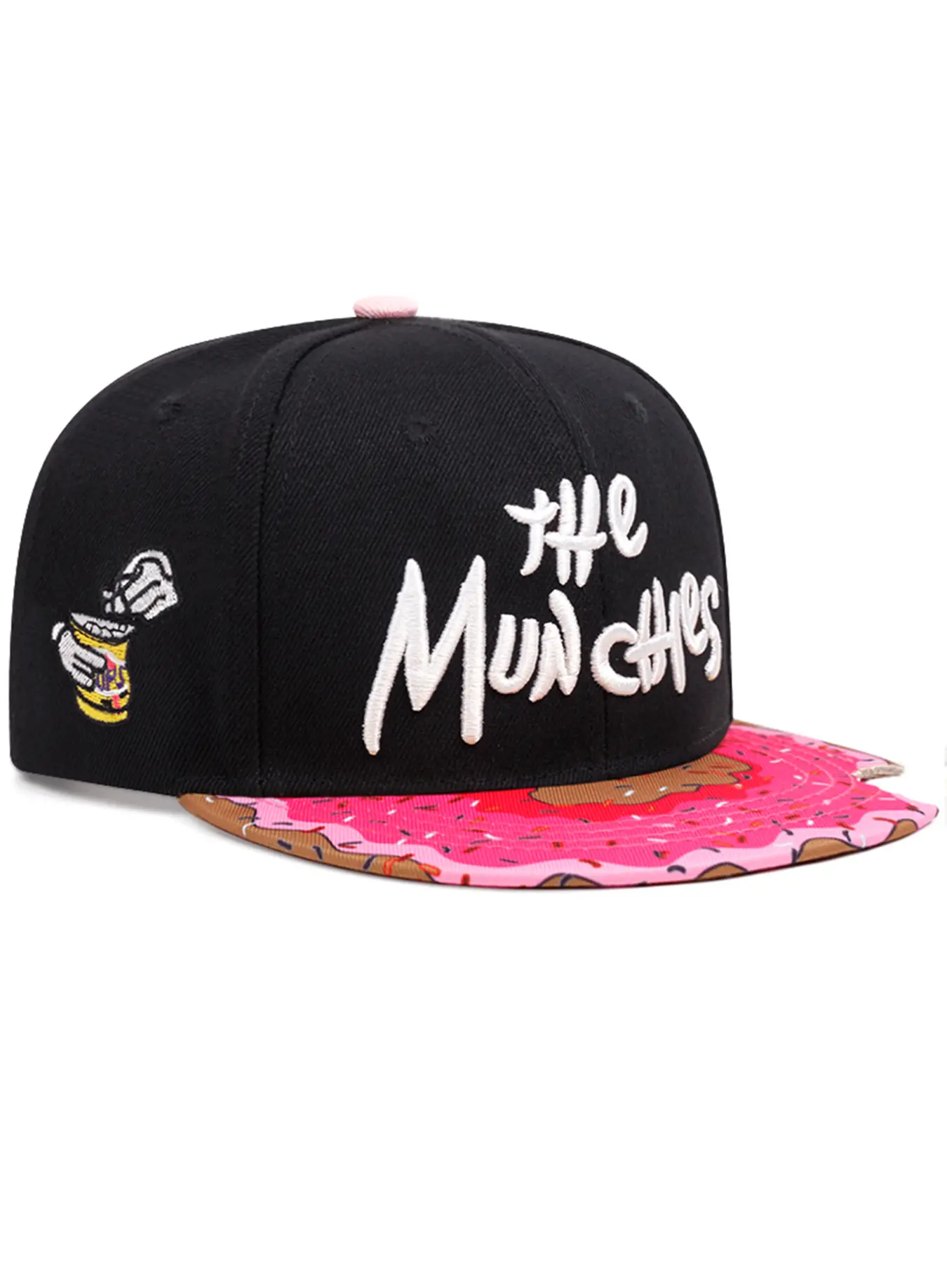 2025 Fashion New Donut Printed THE Embroidered Flat brimmed Hat Men's Street Hip Hop Hat Street Dance Hat Leisure Cycling Skateboarding Hat Fishing Sunshade Hat Women's Outdoor Sports Sunscreen Hat Shopping Decoration Hat Cartoon Baseball Hat