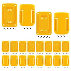 Wall Mount Tool Holder - Heavy-Duty ABS Brackets for DeWalt 20V Max & Milwaukee M18 Batteries, with Screws for Easy Mounting
