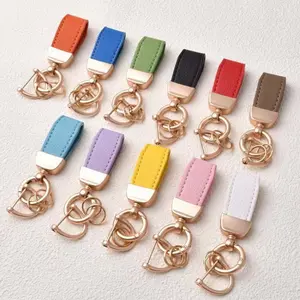 Premium Lambskin Leather Keychain French Style Luxury Car Key Fob Trendy Fashion Casual Versatile Outdoor Travel Bag Charm Gift for Women