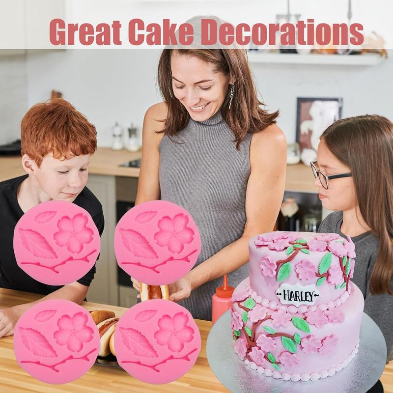 Peach Blossom Shape Molds 4 count, Leaf Fondant Molds for Cake Decoration Candy Sugar Cupcake Topper Cake Pop Popsicle Polymer Clay Crafts Peach Blossom Shape Molds 4 count, Leaf Fondant Molds for Cake Decoration Candy Sugar Cupcake Topper Cake Pop Popsicle Polymer Clay Crafts