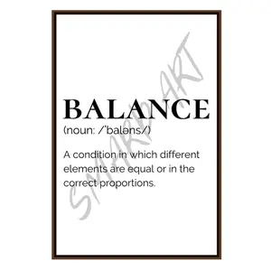 Balance- text   Smard Black Wall Art Print/ Canvas for Home /Office Decor - Smard Black Wall Art Print/ Canvas for Home /Office Decor