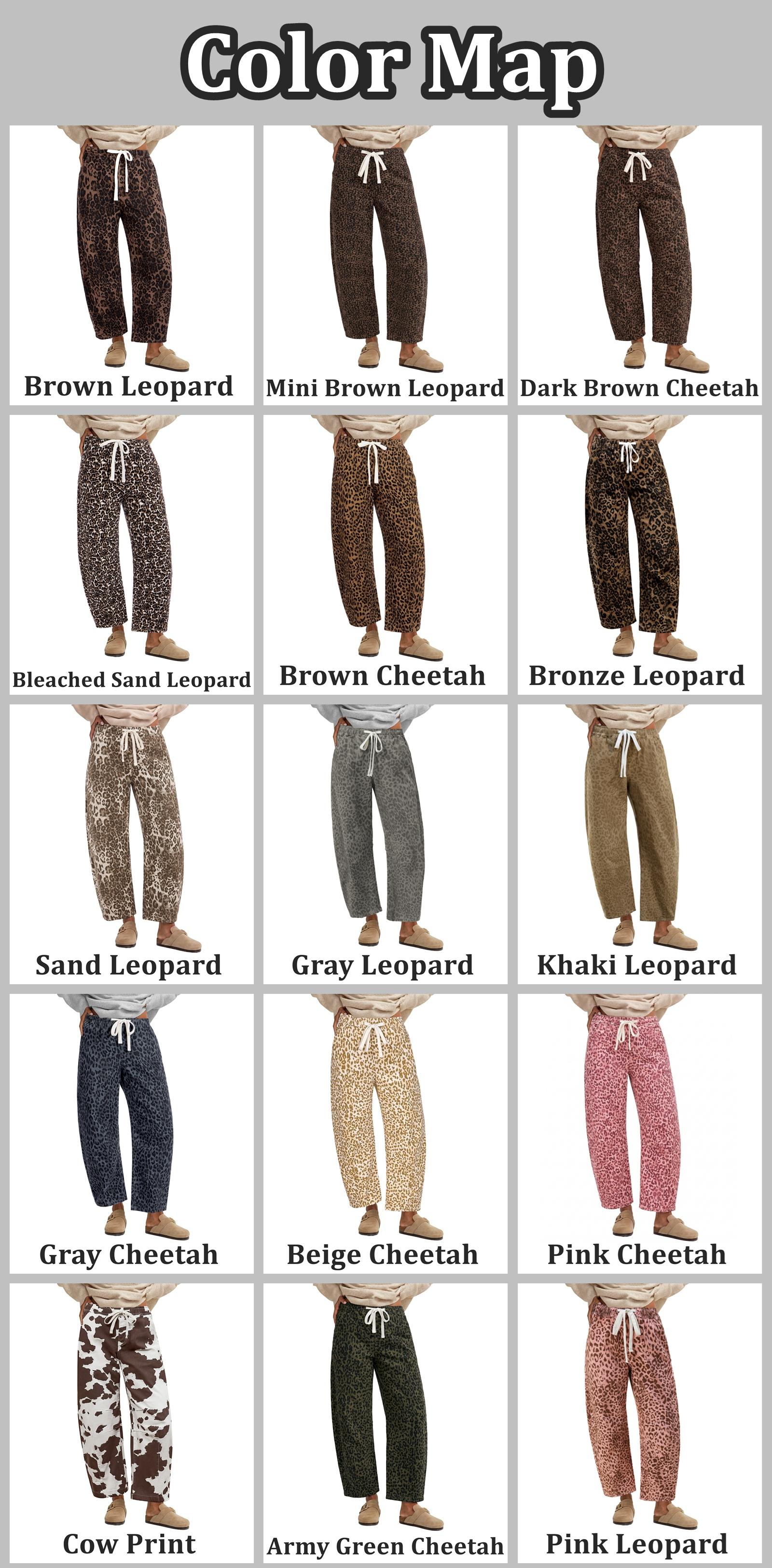 【GRAPENT Barrel Jeans Collection】Women's High-Waisted Stretchy Leopard Print Pull-On Cropped Ankle Denim Bottoms, Stylish Women's Wear for Early Fall Backtoschoolshopping, Women's Fashion Essential