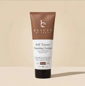 BEAUTY by Earth Self-Tanning Lotion — A professional-grade, gradual sunless tanning kit (for face and body) featuring a lightweight, non-sticky formula that delivers an even, streak-free tan, enriched with coconut oil and shea butter.