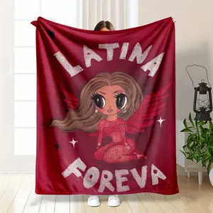 Latina Angel Flannel Blanket Vibrant Red Aesthetic Heart And Wings Print Ultra Soft Lightweight Cozy Fleece Throw Perfect For Bedroom Bedding Living Room Sofa Couch Travel Outdoors Camping Gift