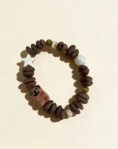 Coffee Bean & Bear Bracelet | Handmade Aesthetic Jewelry | Gift for Coffee Lovers