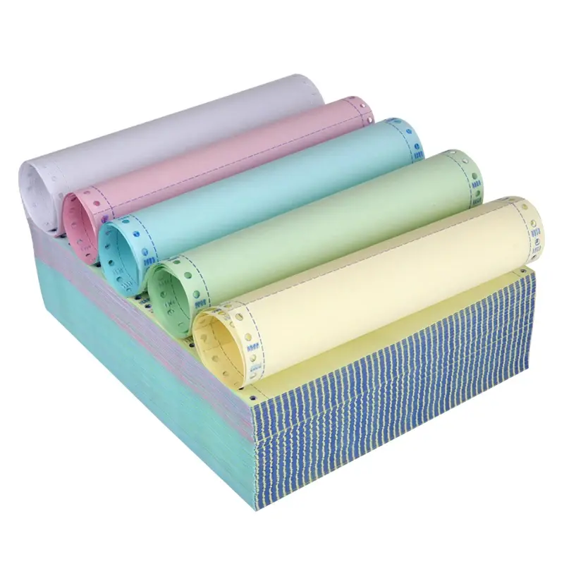 Juvenixs 3-Ply Carbonless Continuous Computer Paper, 9.5" x 11", Half-Sheet Perforated, White/Pink/Yellow, 1,000 Sheets