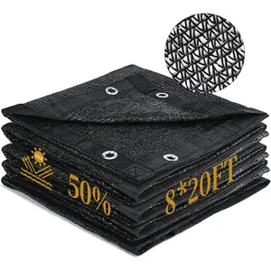 Garden 50% Shade Cloth, 8 x 20 FT Sun Shade Mesh Tarp with Reinforced Grommets, Durable HDPE Material Outdoor Shade Cloth for , Greenhouse, Pergola and Backyard Patio Sunshade