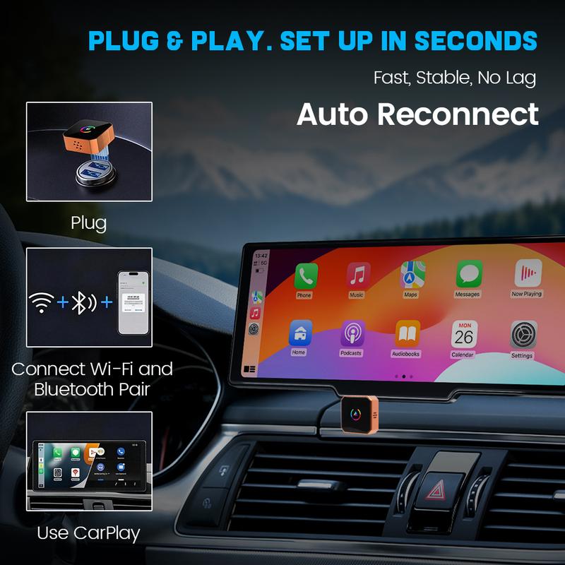 Wireless CarPlay & Android Auto Adapter 2026 – Plug & Play, No Delay, Hands-Free for iPhone & Android Wireless CarPlay & Android Auto Adapter 2026 – Plug & Play, No Delay, Hands-Free for iPhone & Android
