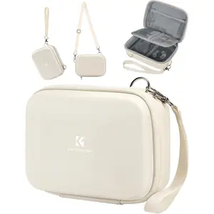 K&F CONCEPT Digital Small Camera Case, Compact Waterproof Small Camera Bag, Lightweight Camera Sling Bag for CCD/Sony DSCW800/DSCW830/Canon PowerShot - Beige