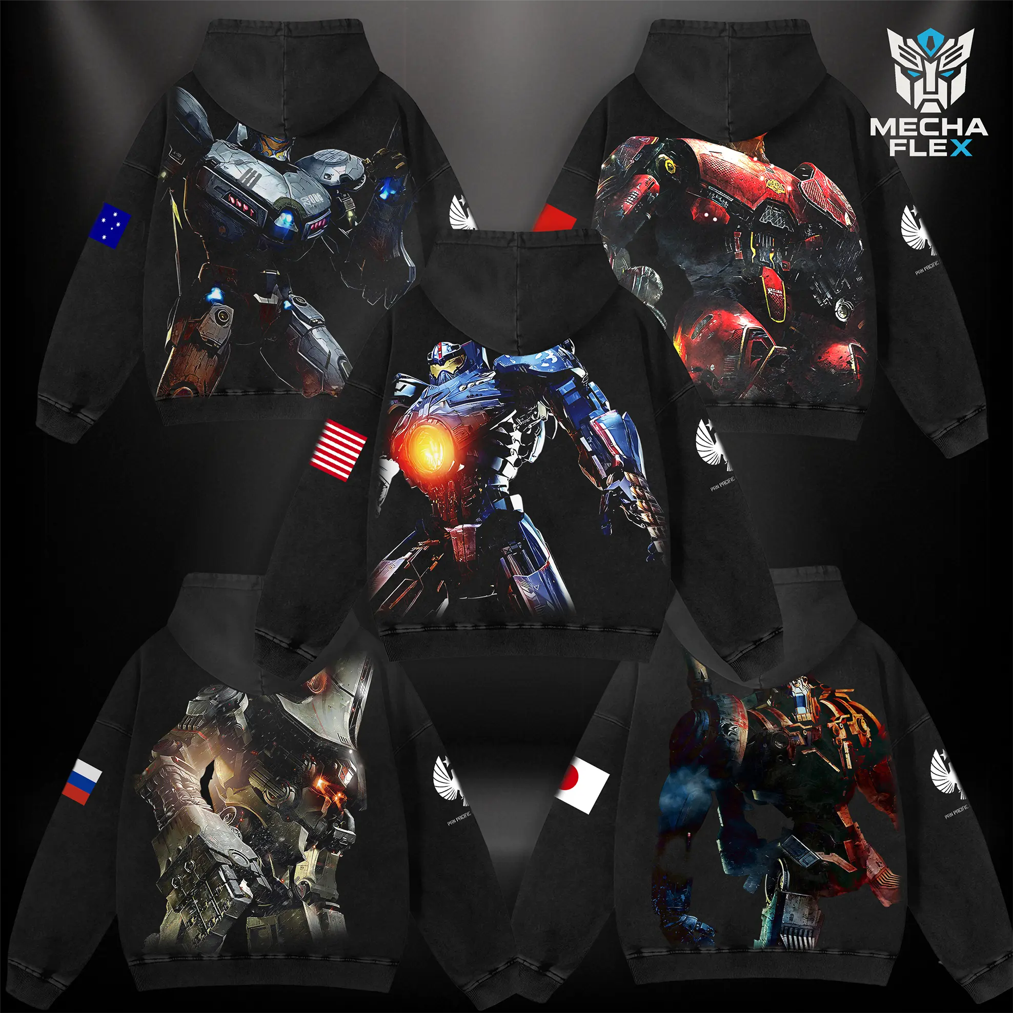 [Collection] Pacific Rim Washed Tshirt & Washed Hoodie Menswear Gift for movie fans Top Apparel Classic Oversized Seamless Simple Straight Man designer shirts Men's Regular Fit Floral Print Tee Heavyweight Cotton T-Shirts