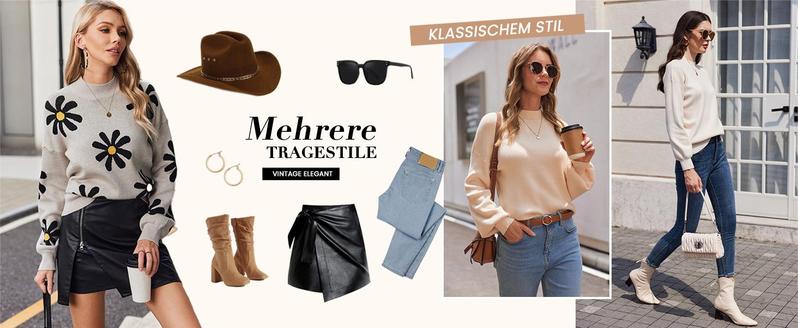 ZEAGOO Sweaters for Women Pullover Turtleneck Long Sleeve Oversized Lantern Ribbed Knit Sweater Tops Womenswear Casual Check Comfy