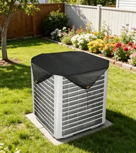 Air Conditioner Cover – Universal 1-Pack Waterproof & Dustproof AC Protector with Breathable Mesh, Durable Outdoor Home Exterior Cover for Patio, Garden & HVAC Units, Easy Install, Year-Round Weather Protection Steel