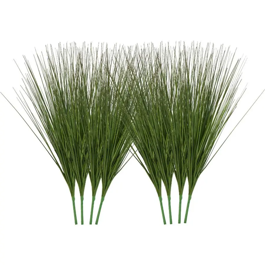 【Summerfinds】 VEVOR 8-Pack 27in Faux Onion Grass Artificial Plants, Premium PVC Decorative Fake Greenery Shrubs for Indoor Home Garden Office Decor, Housewarming Gifts
