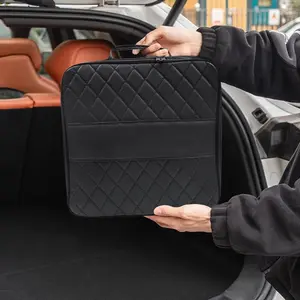 Car Storage Organizer Bag, Leather Car Organizing Pouch, Durable Automotive Accessories, Essential Vehicle Essentials