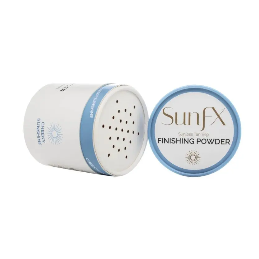 SUNFX Post Spray Tan Translucent Finishing Powder - Cheeky Sunshine 4.00 Ounce, Talc Free, Vegan, Organic, Shimmer Body Bronzing Powder