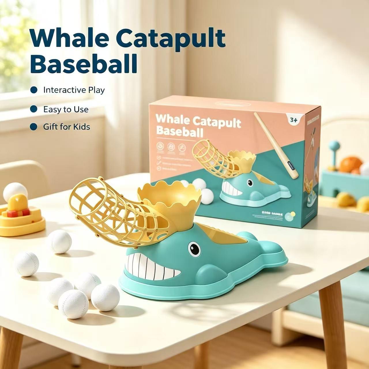 BestPick Whale Baseball Launcher Toy for Kids – Foot-Powered Ball Launching Game, Indoor & Outdoor Sports Toy, Fun Parent-Child Activity, Active Play & Coordination Training