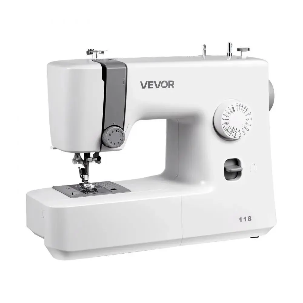 【Summerfinds】VEVOR Sewing Machine,  , 18 Stitch Applications, with LED Light and Foot Pedal, Simple Dial Control, Interior Metal Frame, Lightweight and Portable Beginner Sewing Machine for Adults Crafts and Mending