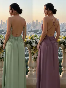 Women's Sweet Style SummerDrawstring Loose Slip Dress Lazy StyleSolid Color Long Cami Dress Sexy Slim FitPleated Dress Elegant Advanced SenseCasual Party Vacation Dresses Chic Womenswear，loungewear for women，comfy nightgown for women
