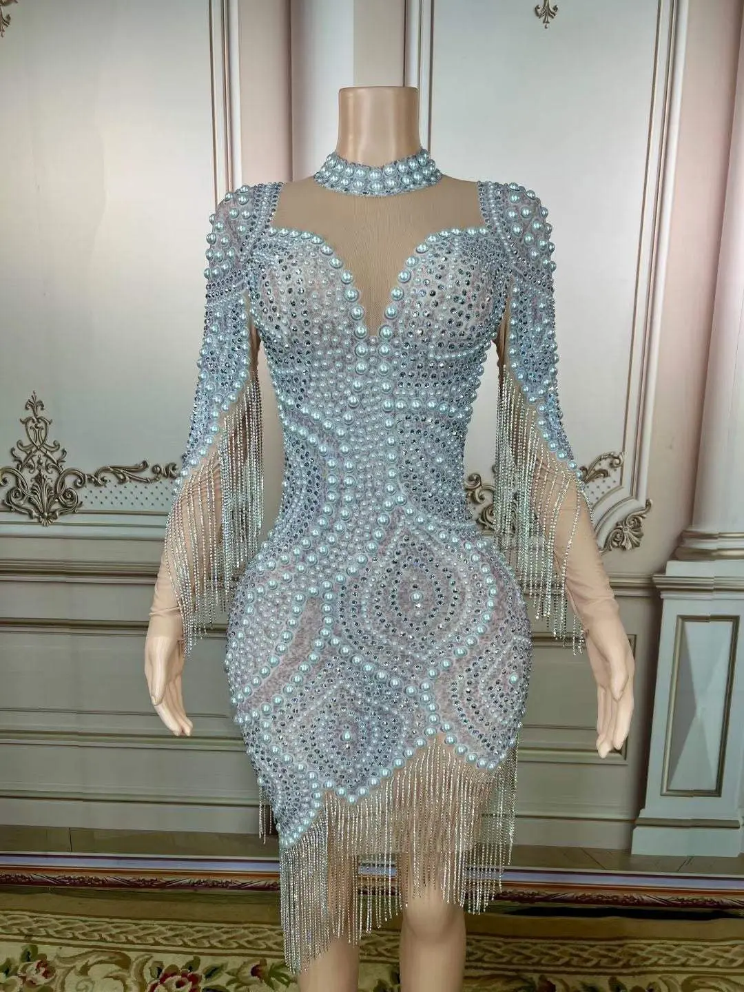 Pearl Goddess white and nude Casual Fashion
