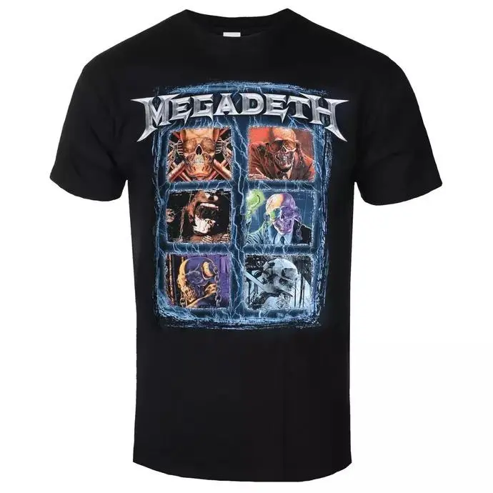 Women's Short-Sleeve Cotton Casual Print Top, Megadeth Graphic Thrash Metal Band Unisex Fan Apparel, Shortsleeve, Heavy Metal