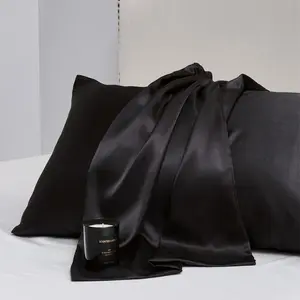 2 Piece Silk Satin Pillowcases, 51x66cm & 51x75cm, Simple Solid Color, Comfortable Breathable, Smooth Zipper, Bedroom Bedding Accessories