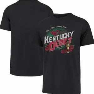 Men's 151st Kentucky Derby Trophy Shirt, '47 Brand Franklin Black Tee, Derby Day Racing T-Shirt, Unisex Crewneck Sweatshirts & TShirts WZ0