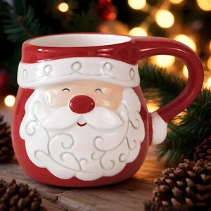 Santa Ceramic Christmas Coffee Mug, 12oz/350ML Coffee Cup with Handle, Perfect for Coffee, Tea, Hot Chocolate, Holiday Gifts