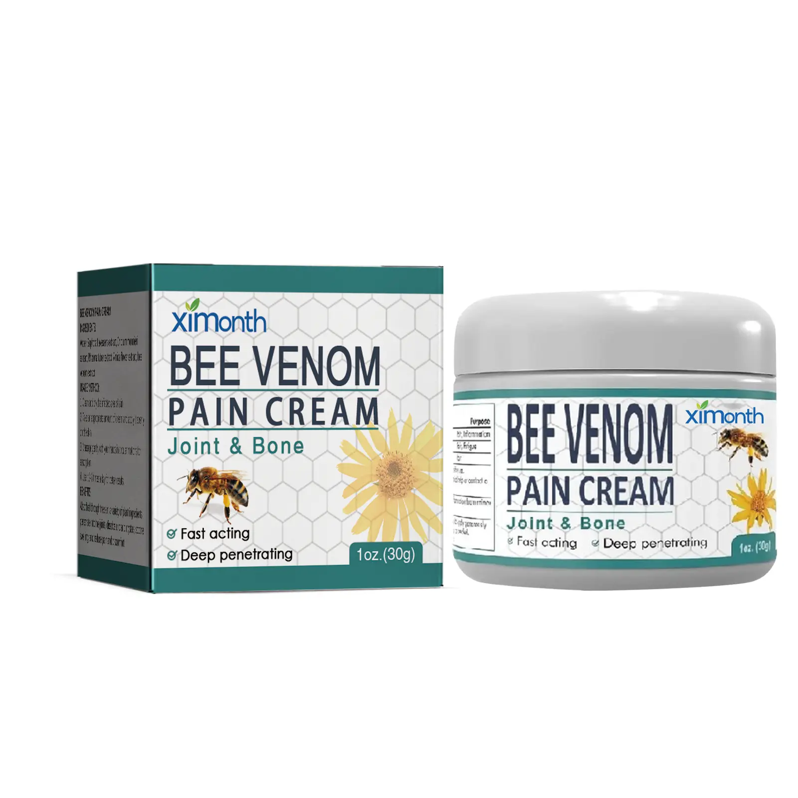 Bee venom joint & bone care cream, deep nourishing and soothing topical salve for joints and skin, 30 g