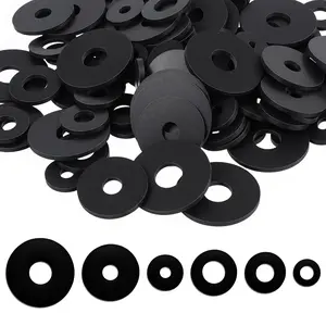 108 count Black Flat Rubber Washers Assortment Kit, 12/16/18/20/25/30 mm 6 Sizes Heavy Duty Abrasion Resistant Vibration Damping Pads Black Rubber Gasket for Shower  Garden Faucet Plumbing Repair