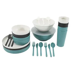 28-Piece Eco-Friendly Recycled Plastic Dinnerware Set