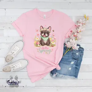Women's Spring Brindle Frenchie Graphic T-Shirt