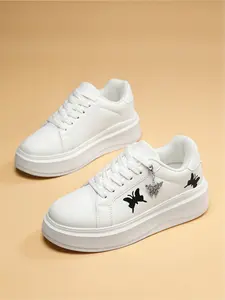 Women's Slip-On Mesh White Sneakers, Lightweight Platform Thick Sole Casual Shoes for Daily Wear